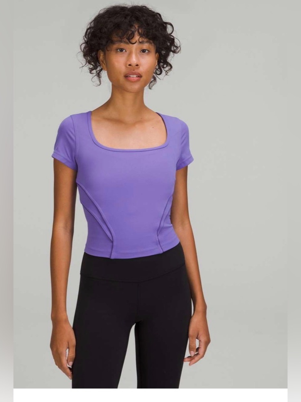 lululemon athletica Purple Short Sleeve Scoop Neck Tee